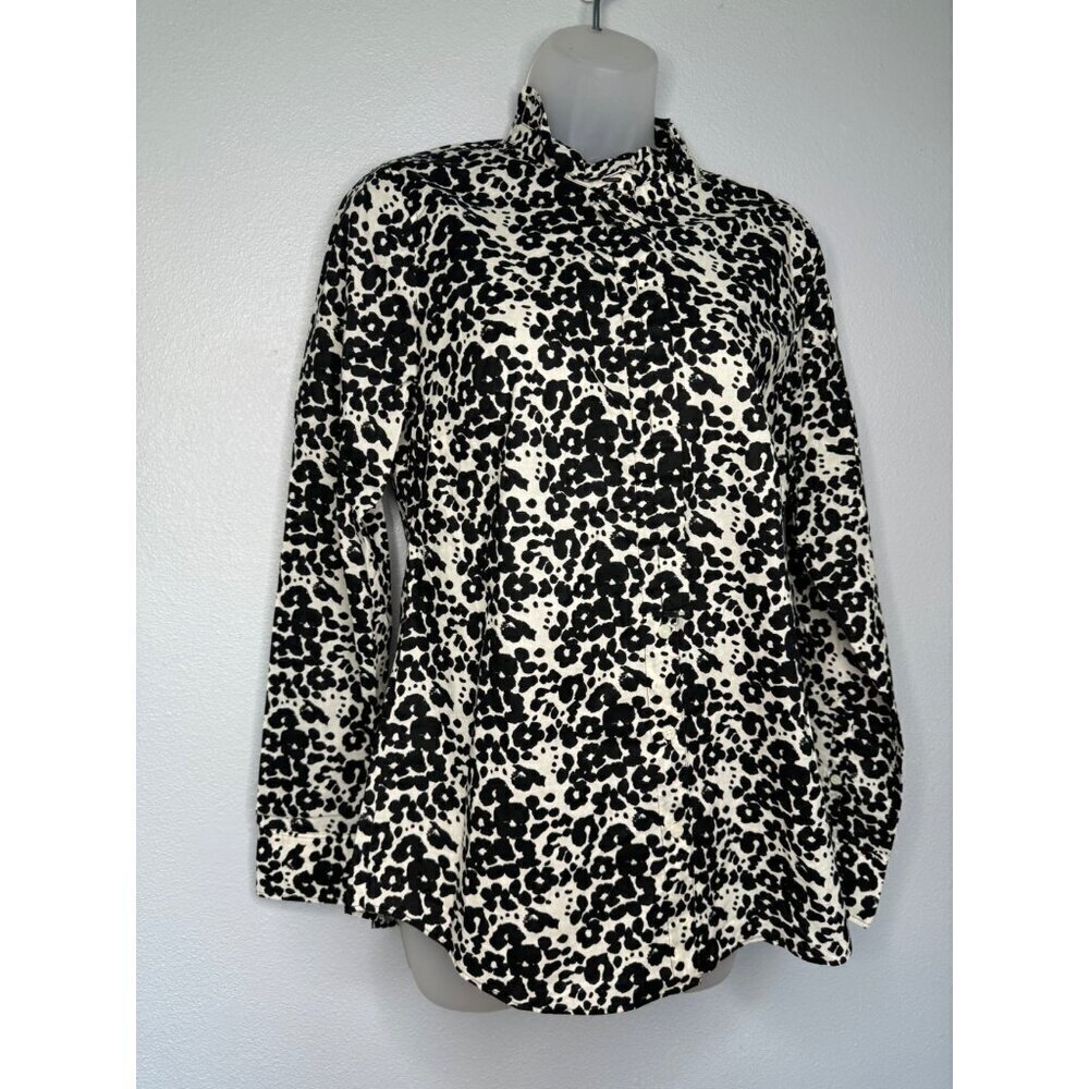 J.Crew The Perfect Shirt Cotton Long Sleeve Button Up SZ S Leopard Animal Print - Picture 2 of 9